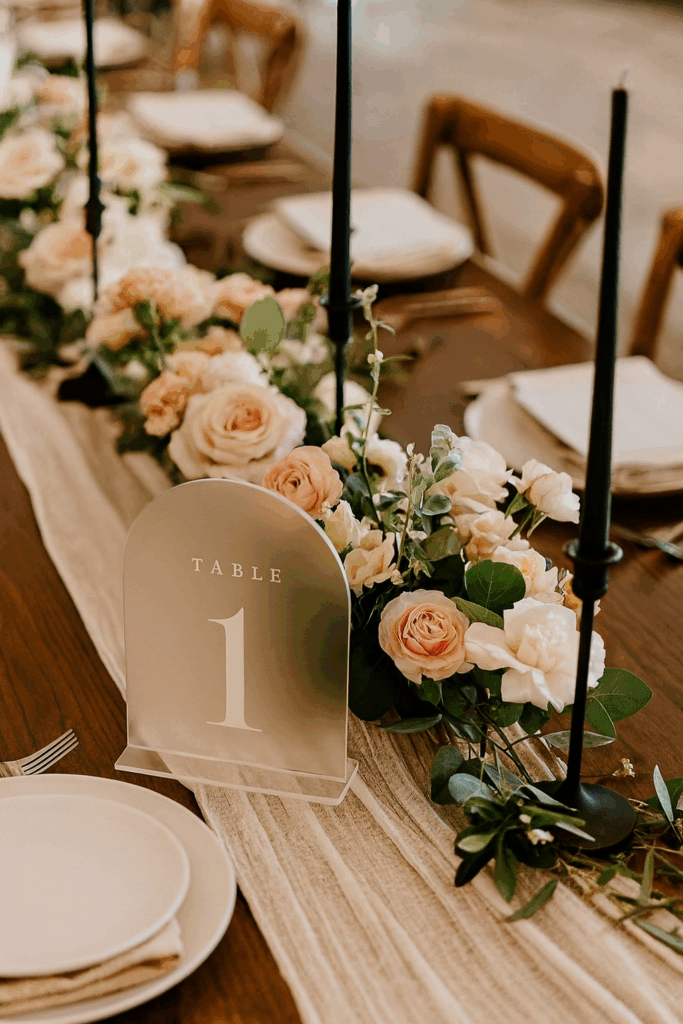 Günstige Hochzeitsdeko mit Acryl Tischnummern