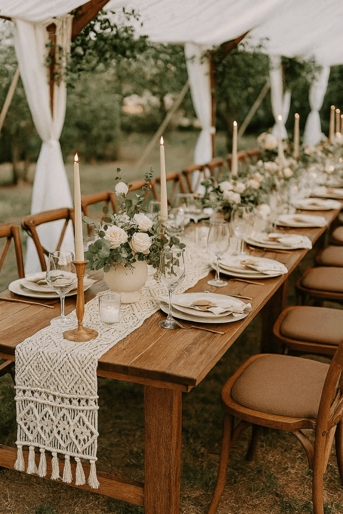 schön dekorierter Hochzeitstisch günstige Hochzeitsdeko low budget