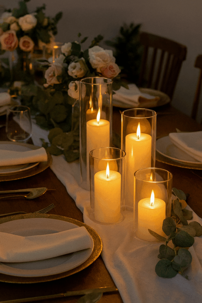 LED-Kerzen für sichere Hochzeitsdeko