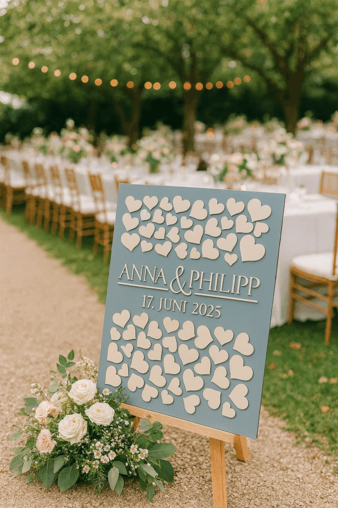 Holzschild Gästebuch