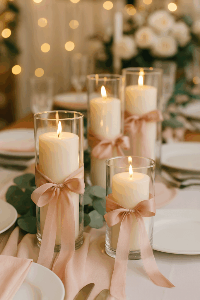 Windlichter mit Kerzen