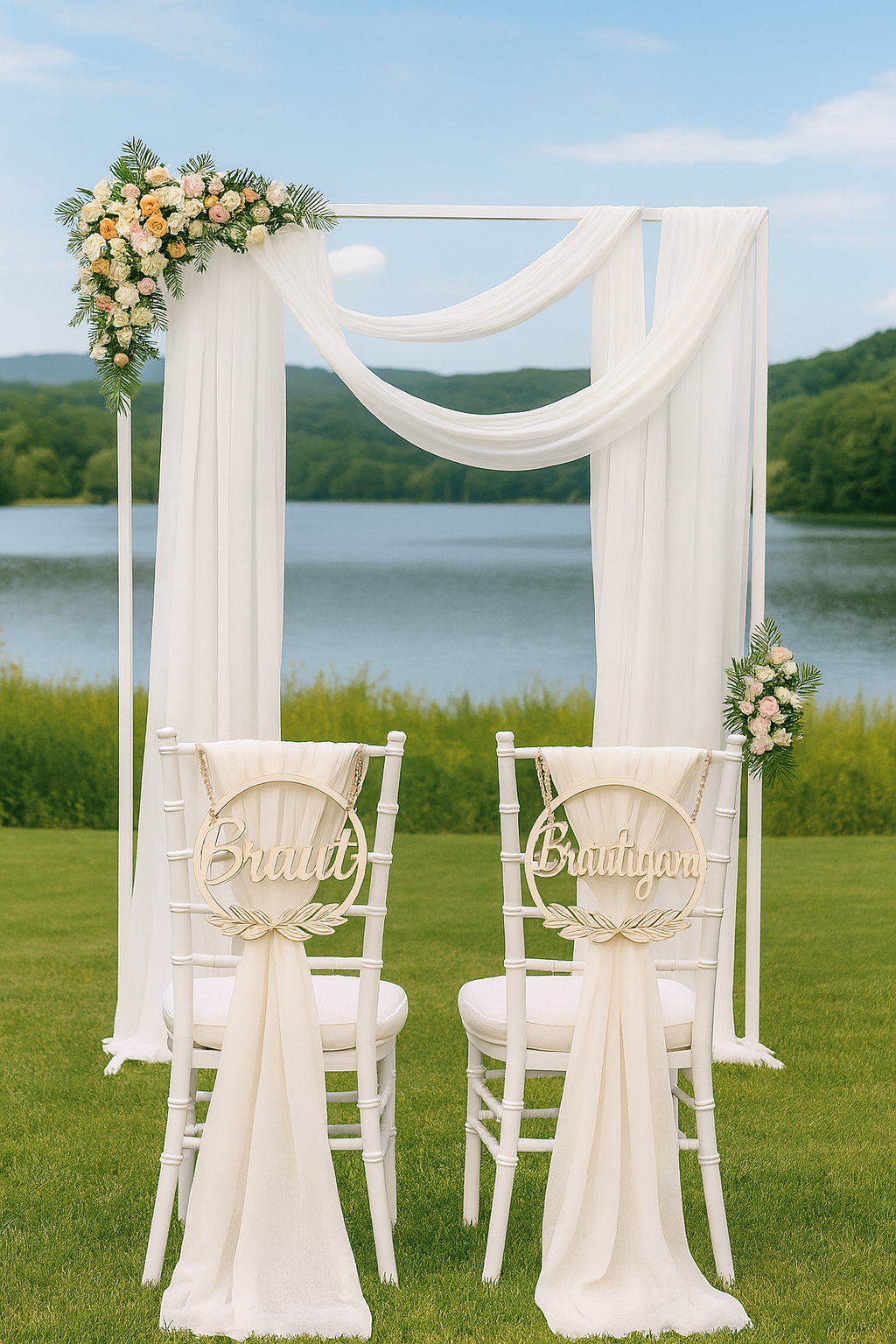 Braut & Bräutigam Stuhlschilder