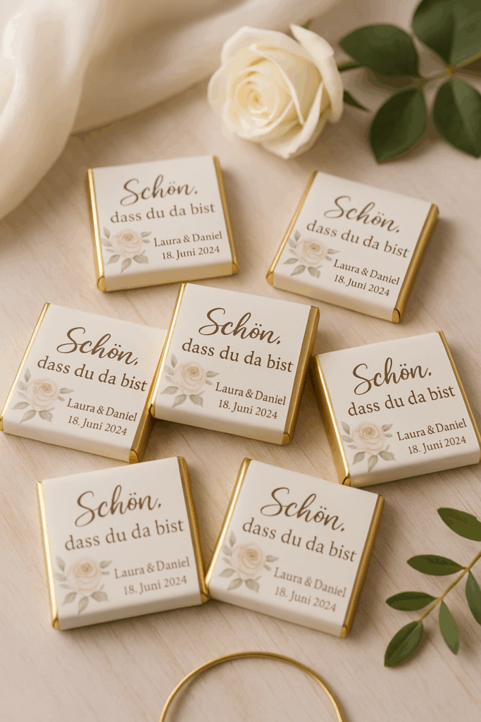 Hochzeit Gastgeschenk DIY Schokolade